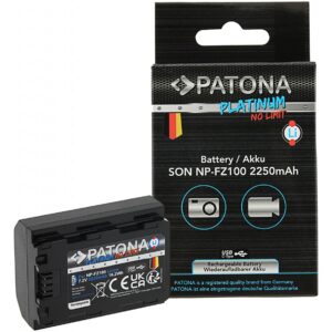 Platinum Battery with USB-C Input Sony NP-FZ100 A7 III A7M3 Alpha 7 III A7 R III A7RM3 Alpha 7 R III A9 Alpha 9